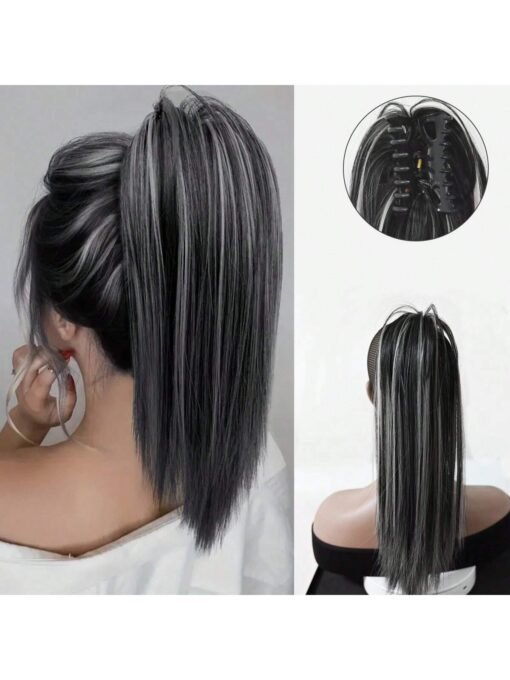 SHEIN Synthetic Waterfall Long Straight Hair Claw Clip I2 - PINK SHOP EG