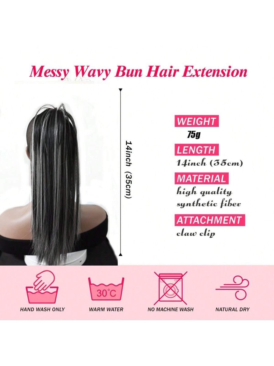 SHEIN Synthetic Waterfall Long Straight Hair Claw Clip I2 - PINK SHOP EG