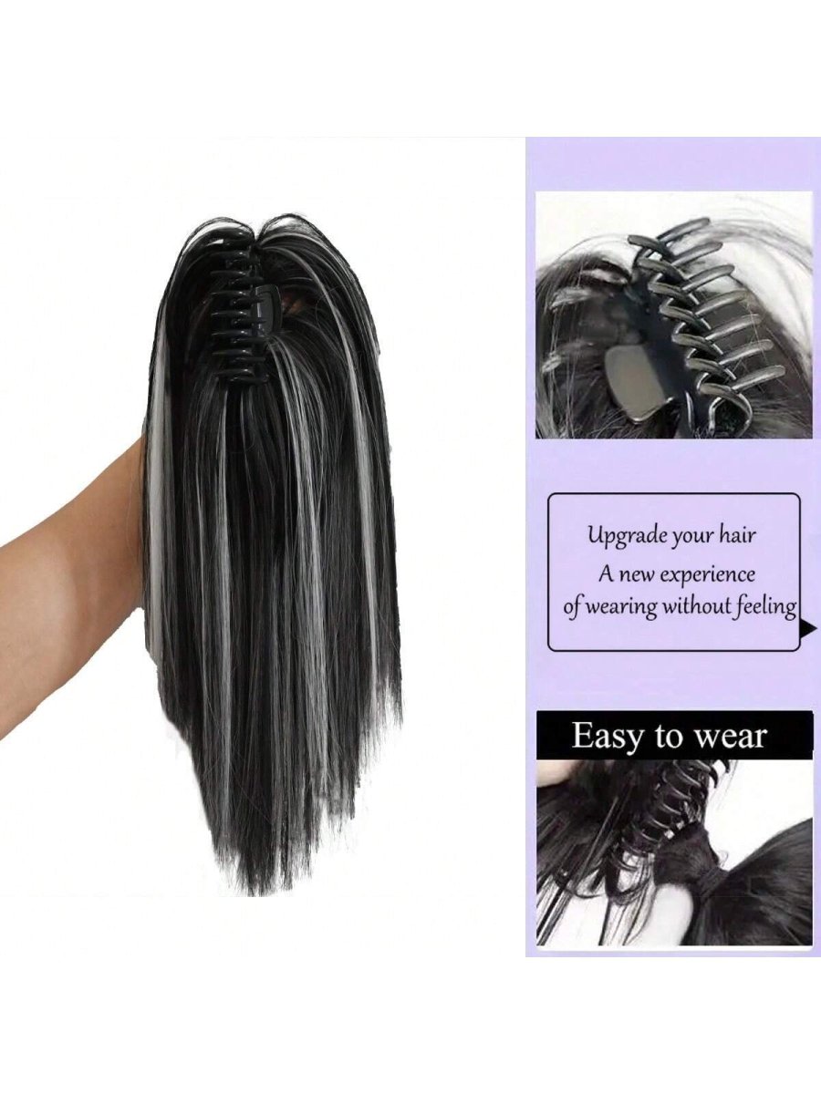 SHEIN Synthetic Waterfall Long Straight Hair Claw Clip I2 - PINK SHOP EG