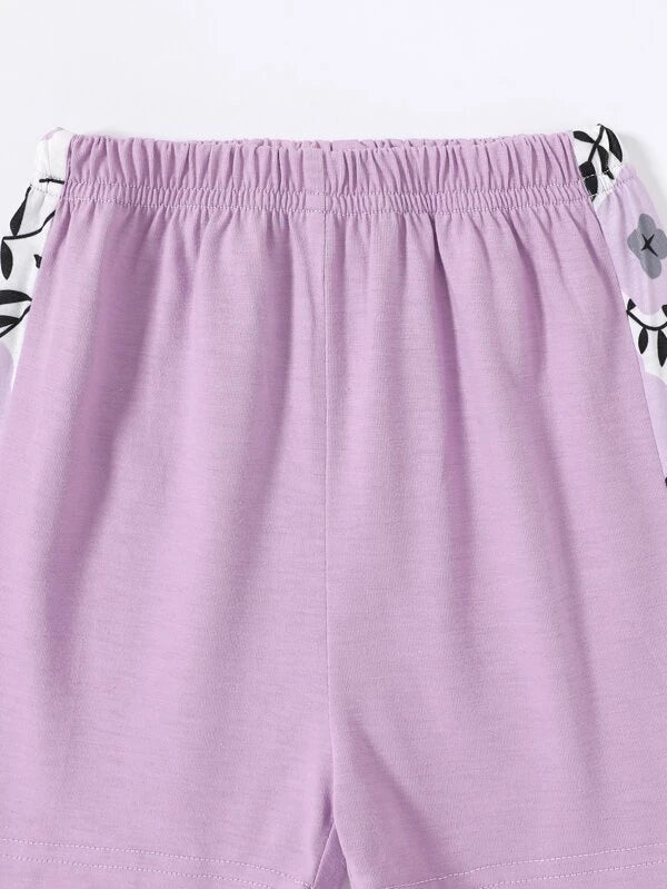 Shein tee & shorts Toddler Girls Slogan Graphic K6C - PINK SHOP EG
