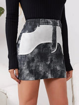 SHEIN Tie Dye Colorblock Mini Skirt D2B - PINK SHOP EG