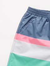 SHEIN Toddler Boys Slant Pocket Colorblock Striped Shorts K1A - PINK SHOP EG