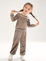SHEIN Toddler Girls Cold Shoulder Sweatshirt & Sweatpants K4B - PINK SHOP EG
