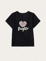Shein Toddler Girls Heart And Letter Graphic Tee S1A - PINK SHOP EG