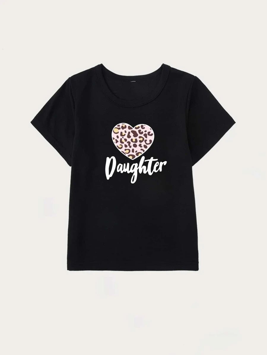 Shein Toddler Girls Heart And Letter Graphic Tee S1A - PINK SHOP EG