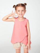 SHEIN Toddler Girls Keyhole Back Scallop Edge Wrap Hem Tank Top K6B - PINK SHOP EG