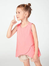 SHEIN Toddler Girls Keyhole Back Scallop Edge Wrap Hem Tank Top K6B - PINK SHOP EG