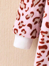 Shein Toddler Girls Leopard Pattern Drop Shoulder Hooded Teddy Coat K6C - PINK SHOP EG