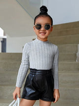 SHEIN Toddler Girls Mock Neck Tee K1A - PINK SHOP EG