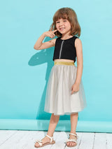 Shein Toddler Girls Zip Detail Tank Top & Mesh Skirt K3A - PINK SHOP EG