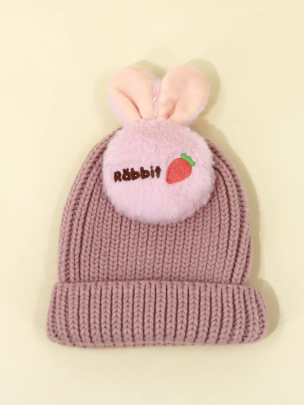 Shein Toddler Kids Ear Design Beanie I4 - PINK SHOP EG