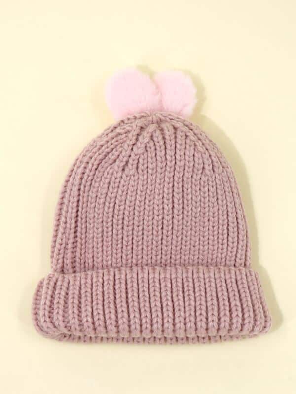 Shein Toddler Kids Ear Design Beanie I4 - PINK SHOP EG