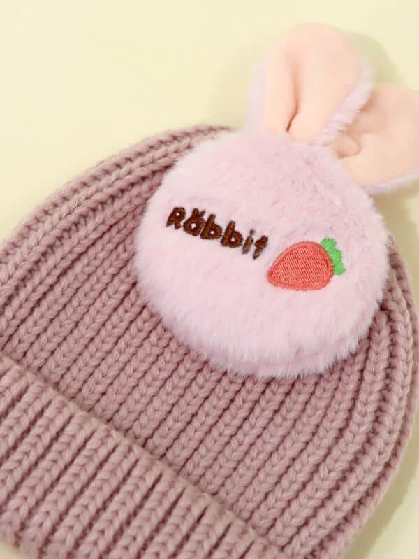 Shein Toddler Kids Ear Design Beanie I4 - PINK SHOP EG