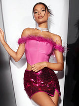 SHEIN TOP BAE Party Clubwear Gorgeous Celebration A4C - PINK SHOP EG