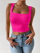 SHEIN TOP Chiquease Women's Plain Color Pink Cropped A4A - PINK SHOP EG