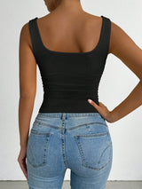 SHEIN TOP Chiquease Women's Solid Color Simple A2B - PINK SHOP EG