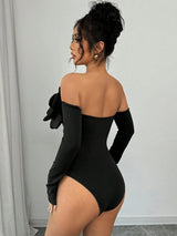 SHEIN TOP Elenzga 1pc Women's Solid Color Off Shoulder A6B - PINK SHOP EG