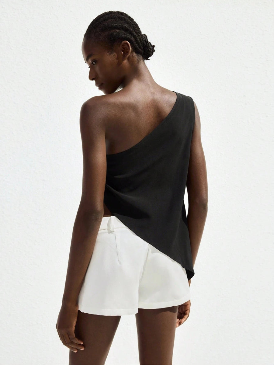 SHEIN TOP Maija New Season One - Shoulder Asymmetric A5B - PINK SHOP EG