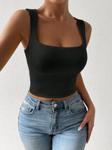 SHEIN TOP PETITE White Color Casual Base B4A - PINK SHOP EG