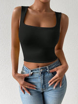 SHEIN TOP PETITE White Color Casual Base B4A - PINK SHOP EG