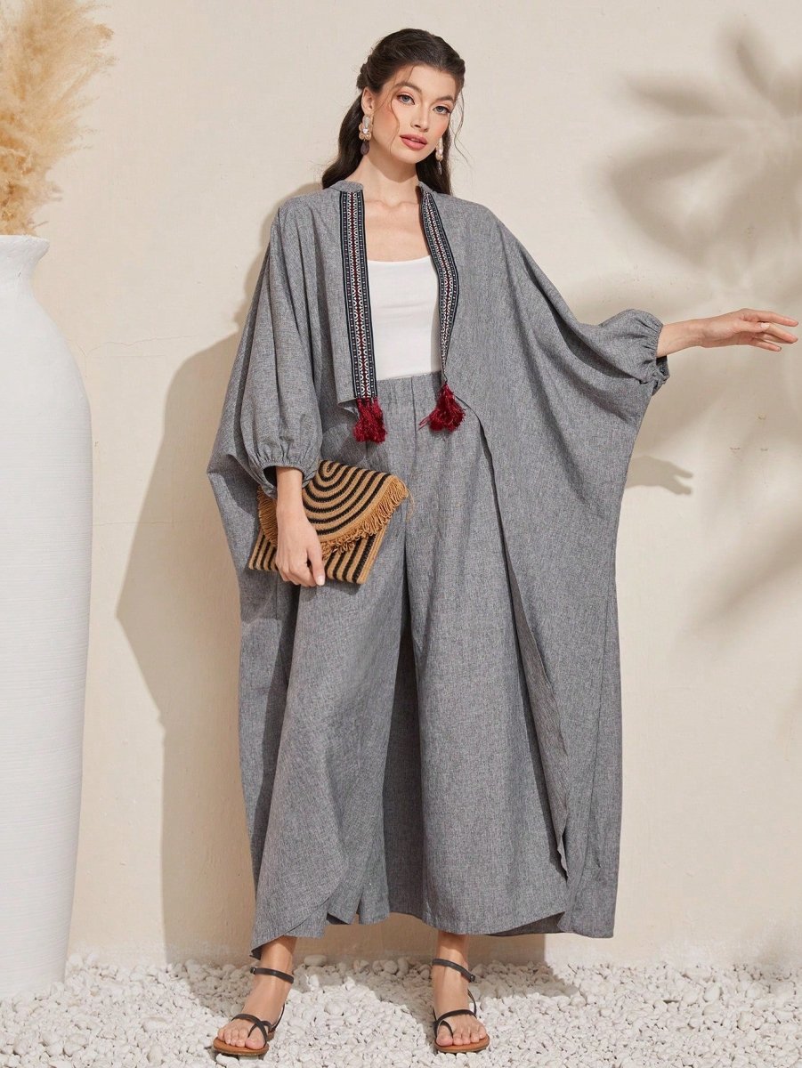 SHEIN Two - Piece Dresses Al Najma Women'S Tassel Fringe Decorated - PINK SHOP EG