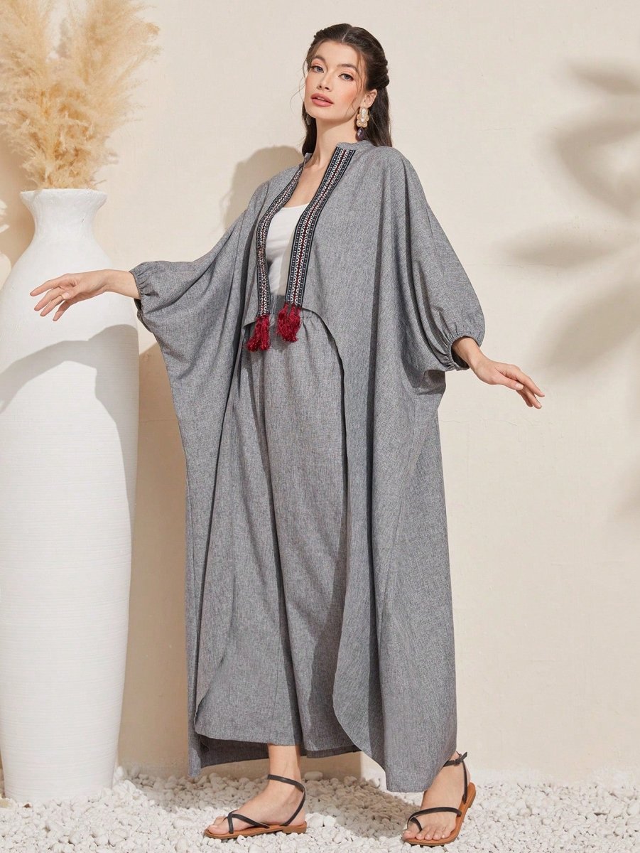 SHEIN Two - Piece Dresses Al Najma Women'S Tassel Fringe Decorated - PINK SHOP EG