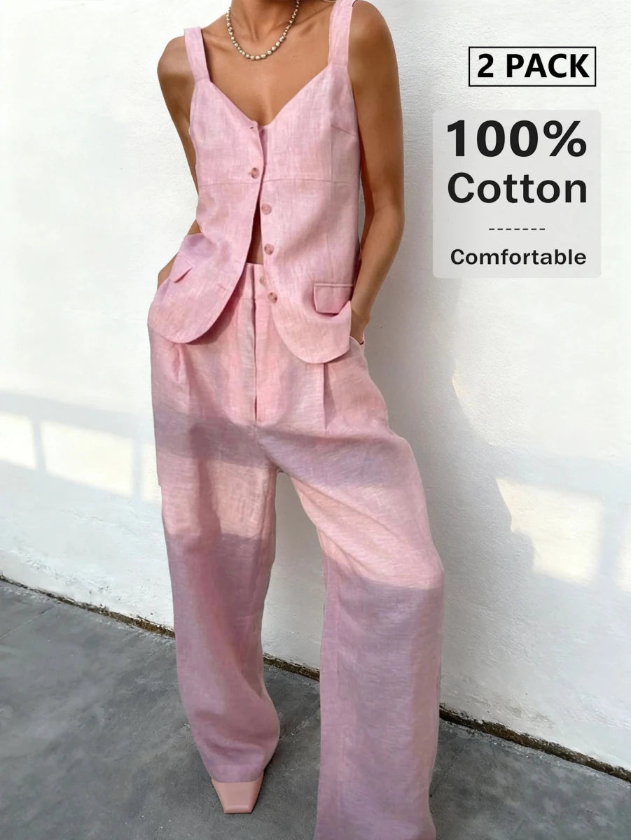 SHEIN Two - piece Understated Luxury Outfit: Inspired By Soft Pink - PINK SHOP EG