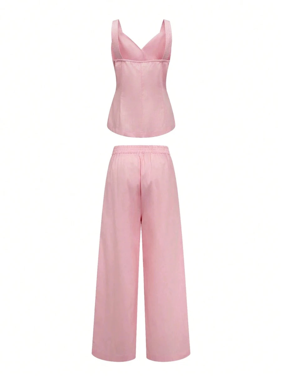 SHEIN Two - piece Understated Luxury Outfit: Inspired By Soft Pink - PINK SHOP EG
