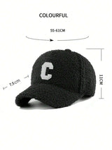 SHEIN Unisex Plain Letter C Embroidered Fleece Warm G4 - PINK SHOP EG