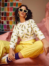 SHEIN X Ana Mirza Star & Letter Graphic Crop Pullover A2C - PINK SHOP EG