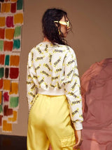 SHEIN X Ana Mirza Star & Letter Graphic Crop Pullover A2C - PINK SHOP EG