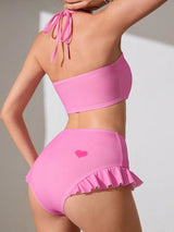 SHEIN X Care Bears Ladies Knitted Cartoon Bear And Letter Print Neck C6C - PINK SHOP EG