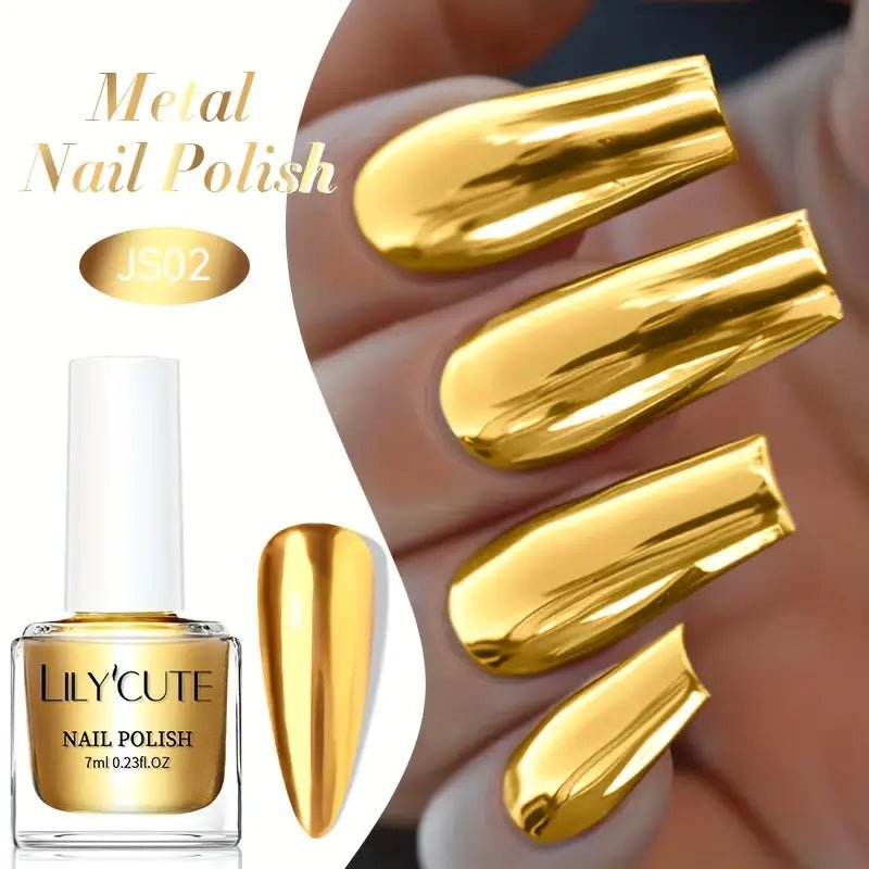 Temu LILYCUTE 7ml Mirror Metallic Nail Polish ممنوع الفتح I3 - PINK SHOP EG