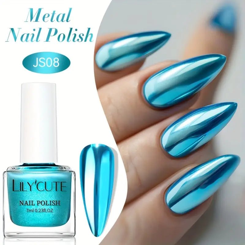 Temu LILYCUTE 7ml Mirror Metallic Nail Polish ممنوع الفتح I3 - PINK SHOP EG