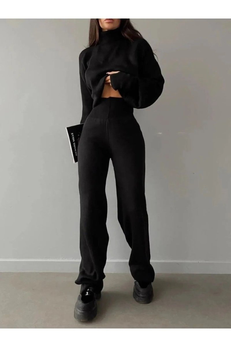 Trendyol High Waist Finger Slip Crop Knitwear Set - PINK SHOP EG