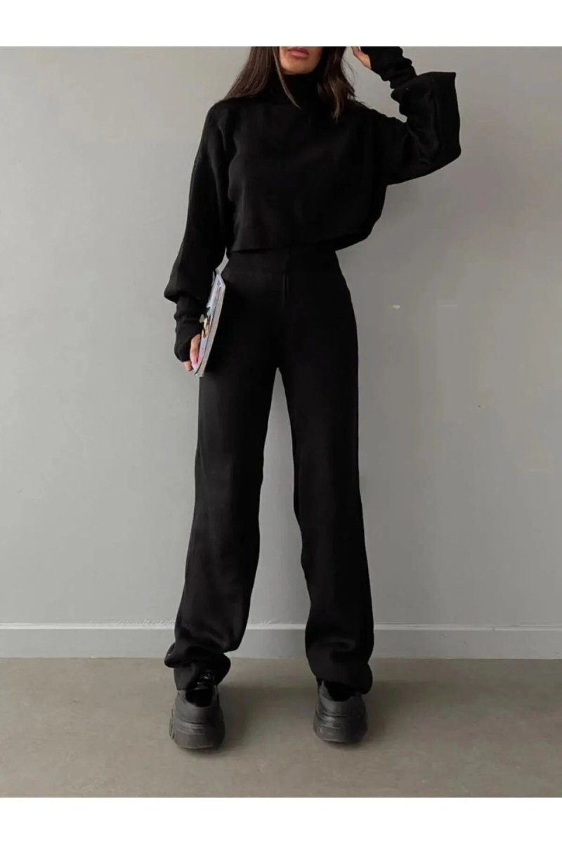 Trendyol High Waist Finger Slip Crop Knitwear Set - PINK SHOP EG