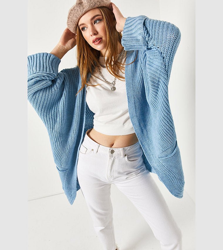 Trendyol Women's Baby Blue Thessaloniki Knitted Cardigan D4C - PINK SHOP EG