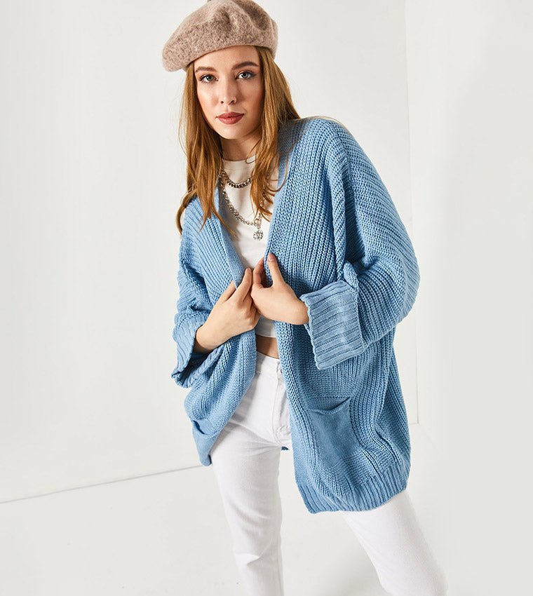 Trendyol Women's Baby Blue Thessaloniki Knitted Cardigan D4C - PINK SHOP EG