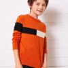 SHEIN Boys Contrast Panel Sweater