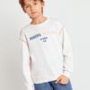 SHEIN Boys Contrast Stitch Slogan Graphic Pullover