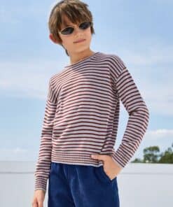 SHEIN Boys Drop Shoulder Striped Sweater