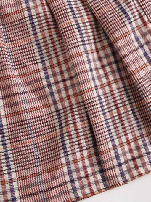 SHEIN Girls Buckle Pleated Detail Plaid Skirt - Image 3