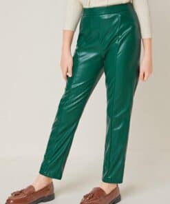 SHEIN Girls Elastic Waist PU Leather Pants