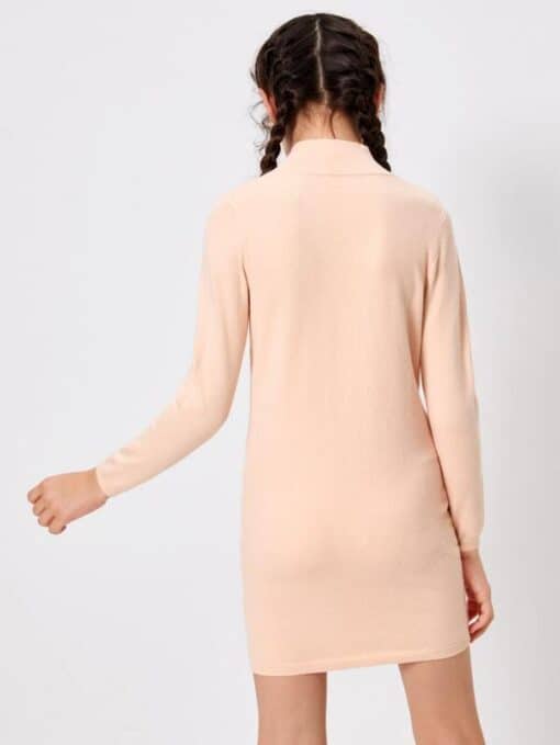 SHEIN Girls Keyhole Neck Sweater Dress - Image 2