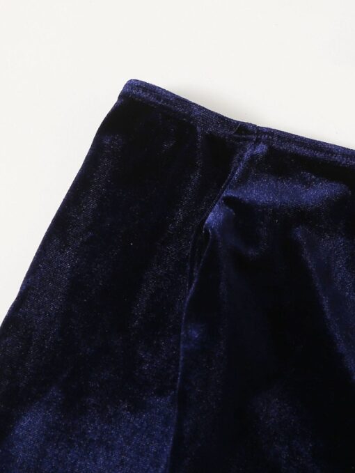 SHEIN Girls Off Shoulder Velvet Romper - Image 3