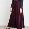 SHEIN Girls Shirred Waist Wide Leg Velvet Pants