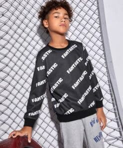 SHEIN Boys Letter Graphic Pullover