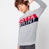 SHEIN Boys Mock-neck Letter Sweater