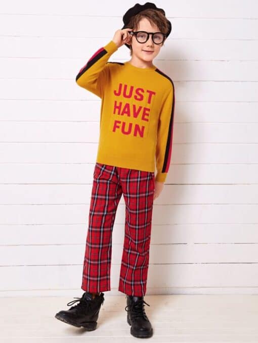 SHEIN Boys Slogan Graphic Drop Shoulder Sweater - Image 2