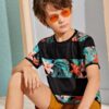 SHEIN Boys Tropical Print Tee